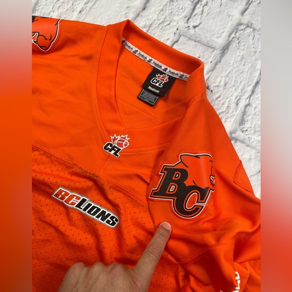 CFL BC Lions 🦁 Reebok Authentic Orange Football Jersey Sz L Brand New - Picture 4 of 9